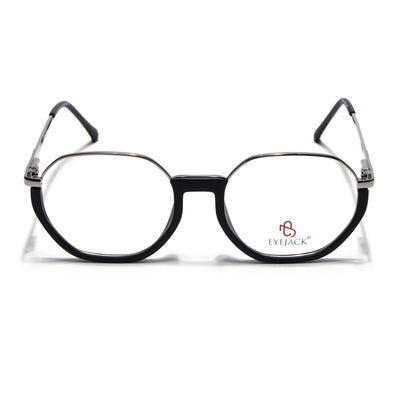 Eyejack Skyline Silver & Black Round Eyeglasses for Men & Women (170201FCL1978-C2)