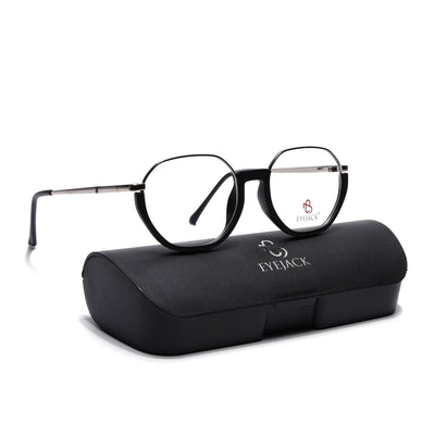 Eyejack Skyline Silver & Black Round Eyeglasses for Men & Women (170201FCL1978-C2)
