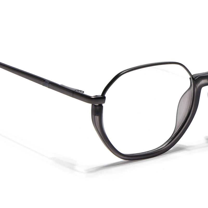Eyejack Skyline Grey Round Eyeglasses for Men & Women (170201FCL1979-C3)