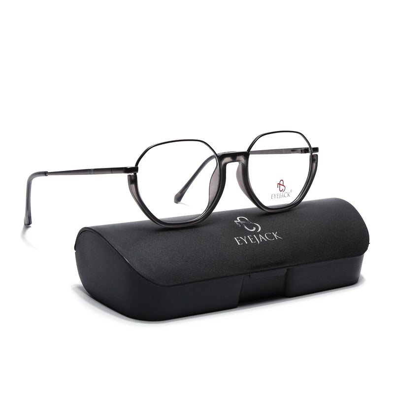 Eyejack Skyline Grey Round Eyeglasses for Men & Women (170201FCL1979-C3)