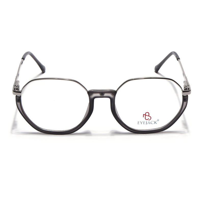 Eyejack Skyline Silver & Grey Round Eyeglasses for Men & Women (170201FCL1980-C4)