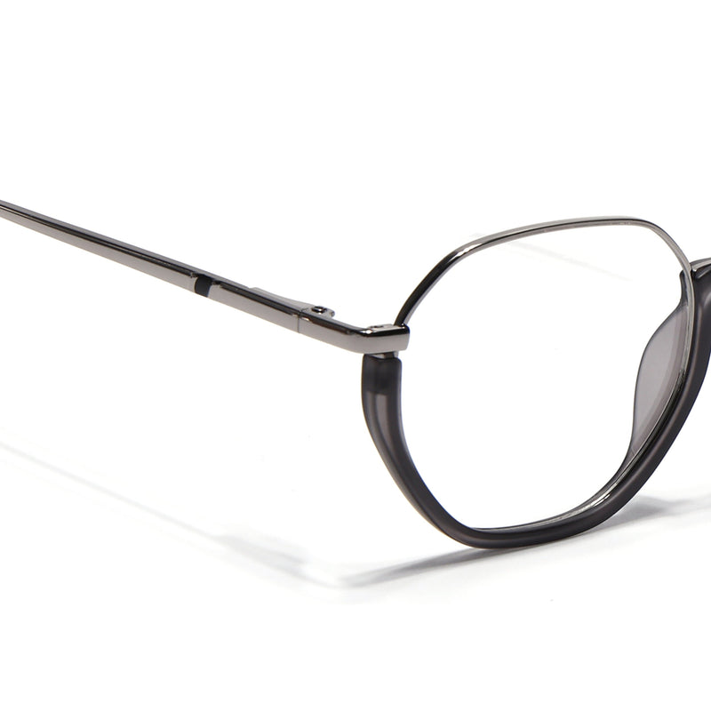 Eyejack Skyline Silver & Grey Round Eyeglasses for Men & Women (170201FCL1980-C4)