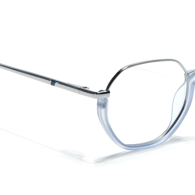 Eyejack Skyline Silver & Blue Round Eyeglasses for Men & Women (170201FCL1984-C8)