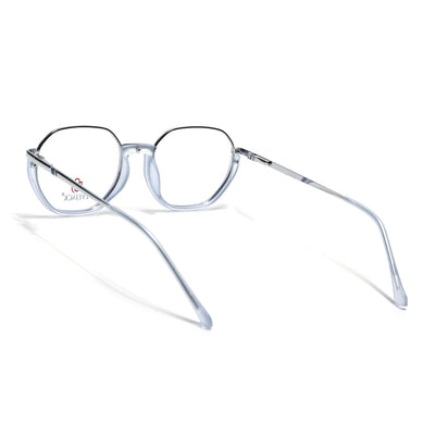 Eyejack Skyline Silver & Blue Round Eyeglasses for Men & Women (170201FCL1984-C8)