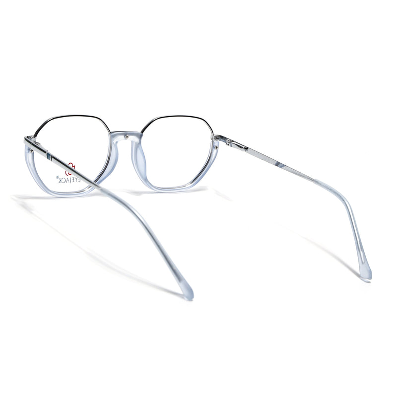 Eyejack Skyline Silver & Blue Round Eyeglasses for Men & Women (170201FCL1984-C8)