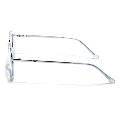 Eyejack Skyline Silver & Blue Round Eyeglasses for Men & Women (170201FCL1984-C8)