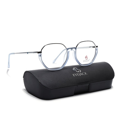 Eyejack Skyline Silver & Blue Round Eyeglasses for Men & Women (170201FCL1984-C8)