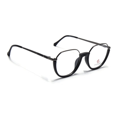 Eyejack Skyline Grey & Black Round Eyeglasses for Men & Women (170202FCL1987-C1)