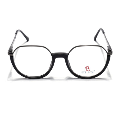 Eyejack Skyline Grey & Black Round Eyeglasses for Men & Women (170202FCL1987-C1)