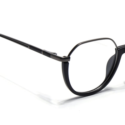 Eyejack Skyline Grey & Black Round Eyeglasses for Men & Women (170202FCL1987-C1)