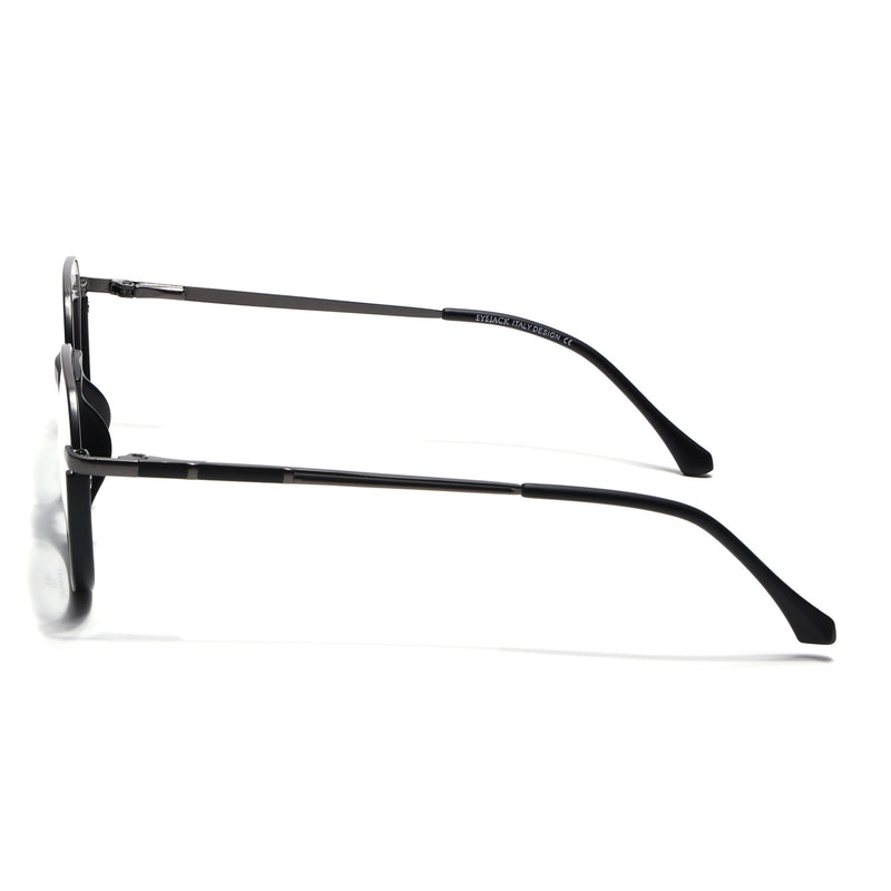 Eyejack Skyline Grey & Black Round Eyeglasses for Men & Women (170202FCL1987-C1)