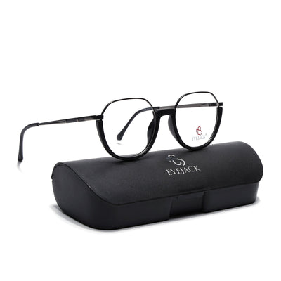 Eyejack Skyline Grey & Black Round Eyeglasses for Men & Women (170202FCL1987-C1)