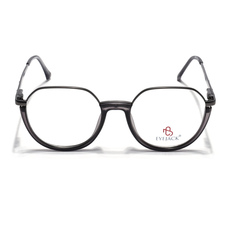 Eyejack Skyline Grey Round Eyeglasses for Men & Women (170202FCL1989-C3)