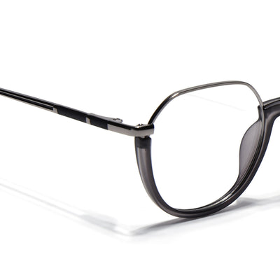 Eyejack Skyline Silver & Grey Round Eyeglasses for Men & Women (170202FCL2117-C10)
