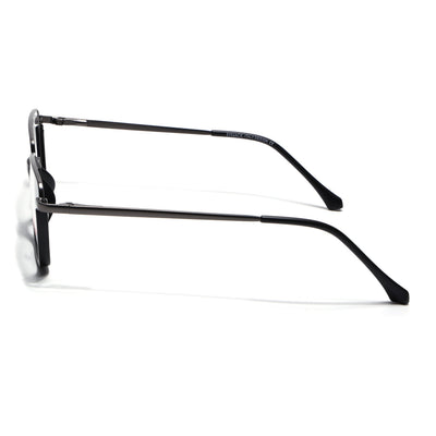 Eyejack Skyline Grey & Black Square Eyeglasses for Men & Women (170203FCL1996-C1)