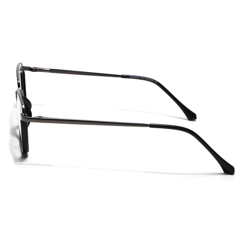 Eyejack Skyline Grey & Black Square Eyeglasses for Men & Women (170203FCL1996-C1)