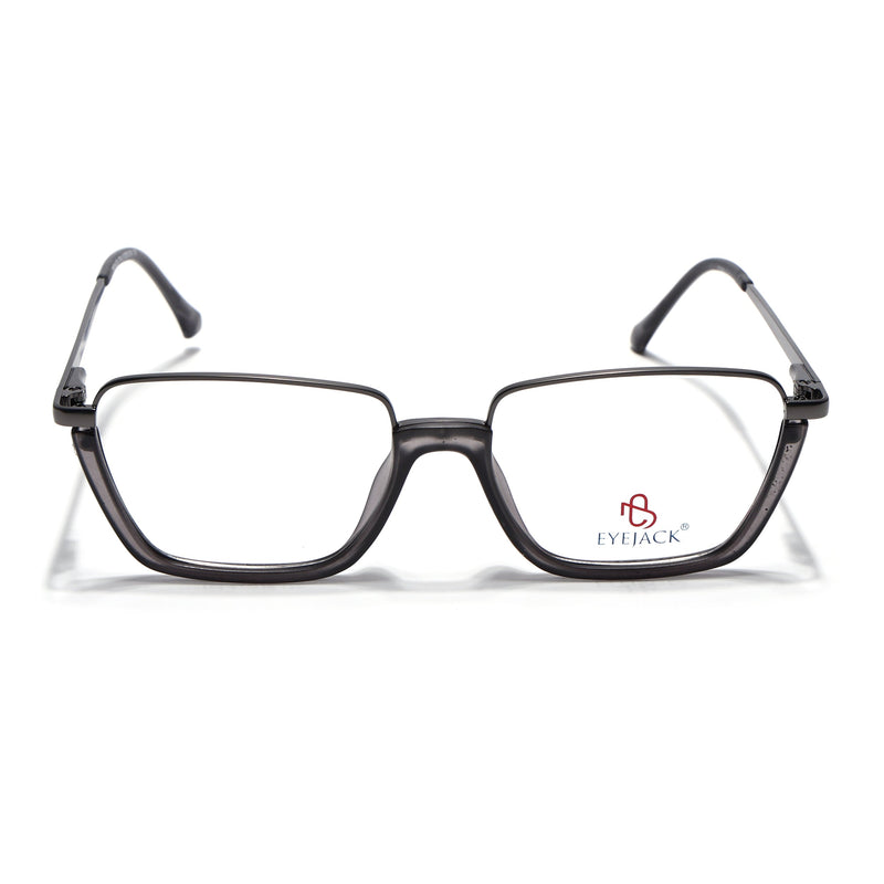 Eyejack Skyline Grey Square Eyeglasses for Men & Women (170203FCL1998-C3)