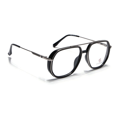 Eyejack Skyline Black & Silver Wayfarer Eyeglasses for Men & Women (170204FCL2005-C1)