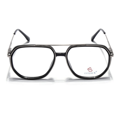 Eyejack Skyline Black & Silver Wayfarer Eyeglasses for Men & Women (170204FCL2005-C1)