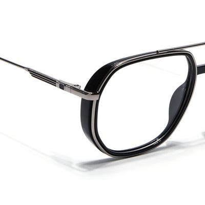 Eyejack Skyline Black & Silver Wayfarer Eyeglasses for Men & Women (170204FCL2005-C1)