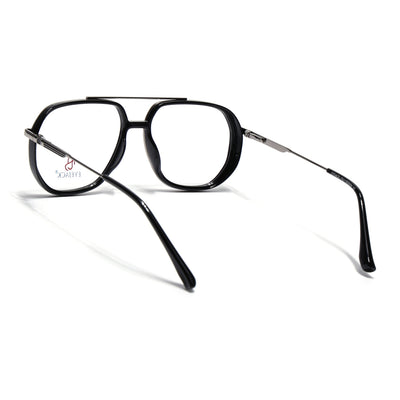 Eyejack Skyline Black & Silver Wayfarer Eyeglasses for Men & Women (170204FCL2005-C1)