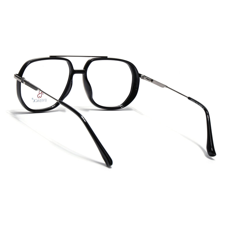 Eyejack Skyline Black & Silver Wayfarer Eyeglasses for Men & Women (170204FCL2005-C1)