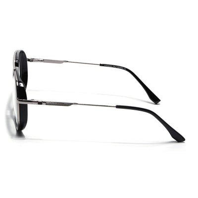 Eyejack Skyline Black & Silver Wayfarer Eyeglasses for Men & Women (170204FCL2005-C1)