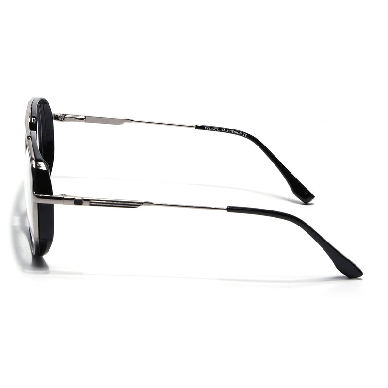 Eyejack Skyline Black & Silver Wayfarer Eyeglasses for Men & Women (170204FCL2005-C1)