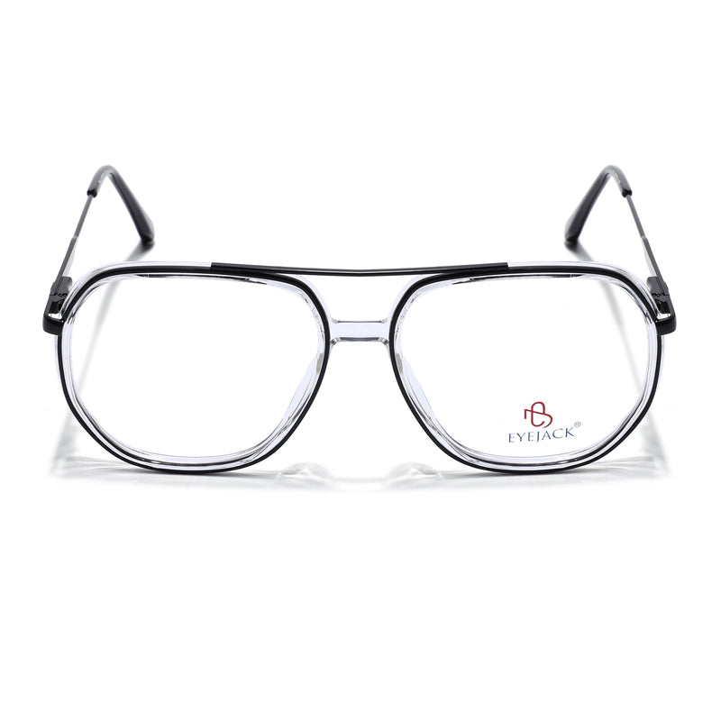 Eyejack Skyline Black & Transparent Wayfarer Eyeglasses for Men & Women (170204FCL2006-C2)