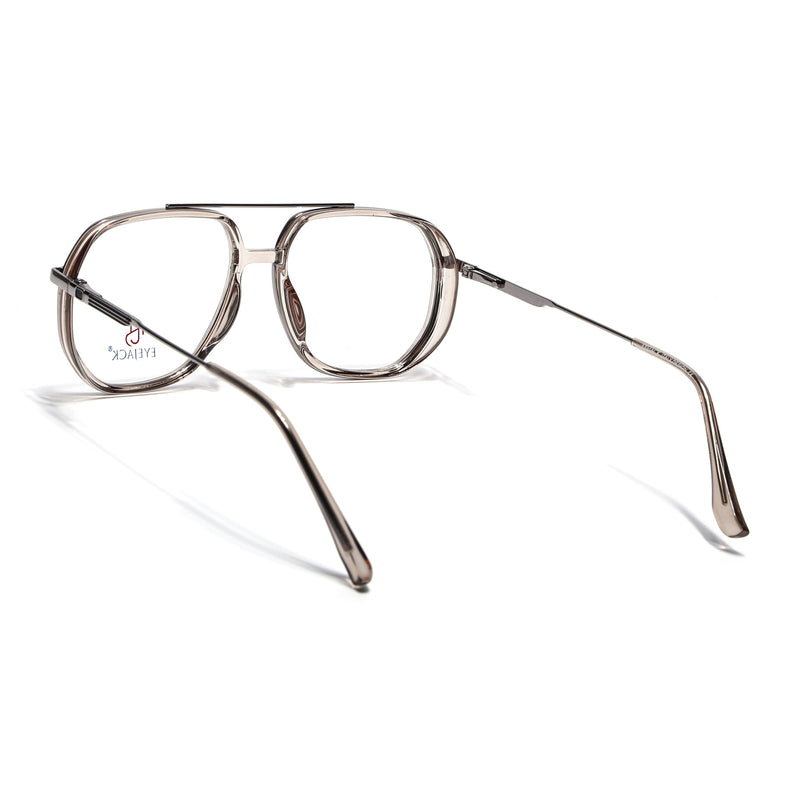 Eyejack Skyline Silver & Transparent Wayfarer Eyeglasses for Men & Women (170204FCL2011-C7)