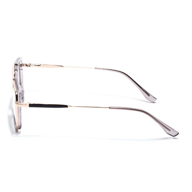 Eyejack Skyline Golden & Grey Rectangle Eyeglasses for Men & Women (170205FCL2017-C6)