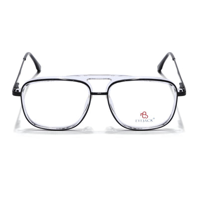 Eyejack Skyline Black & Transparent Wayfarer Eyeglasses for Men & Women (170206FCL2019-C1)