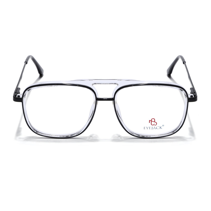 Eyejack Skyline Black & Transparent Wayfarer Eyeglasses for Men & Women (170206FCL2019-C1)