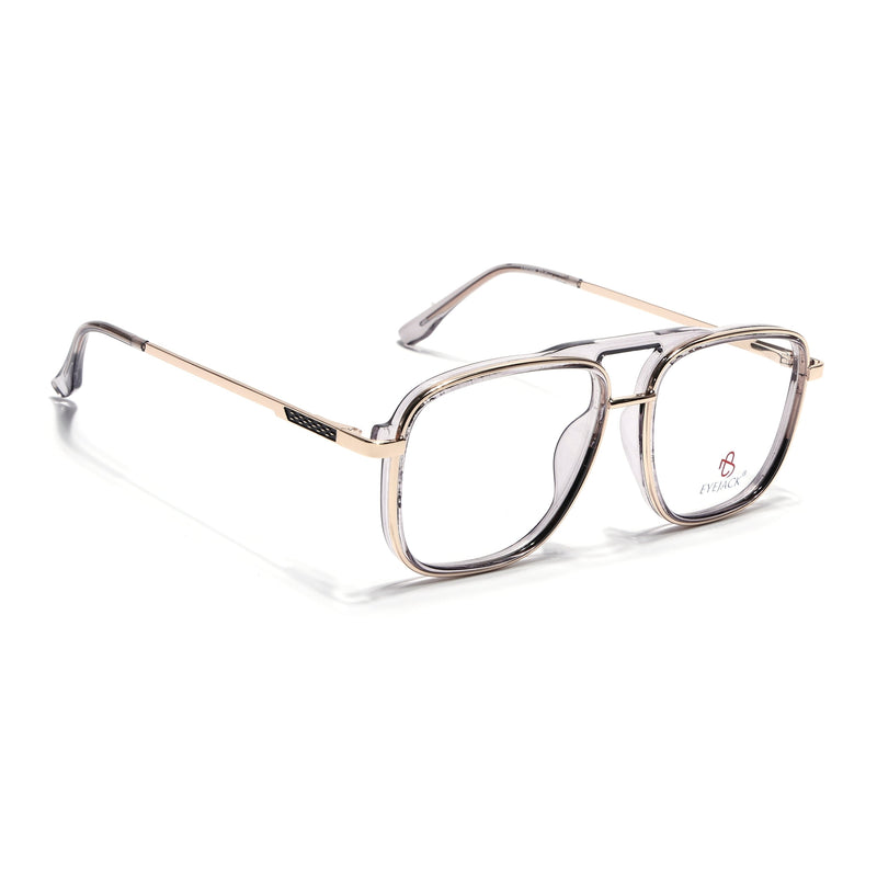 Eyejack Skyline Golden & Grey Wayfarer Eyeglasses for Men & Women (170206FCL2023-C5)