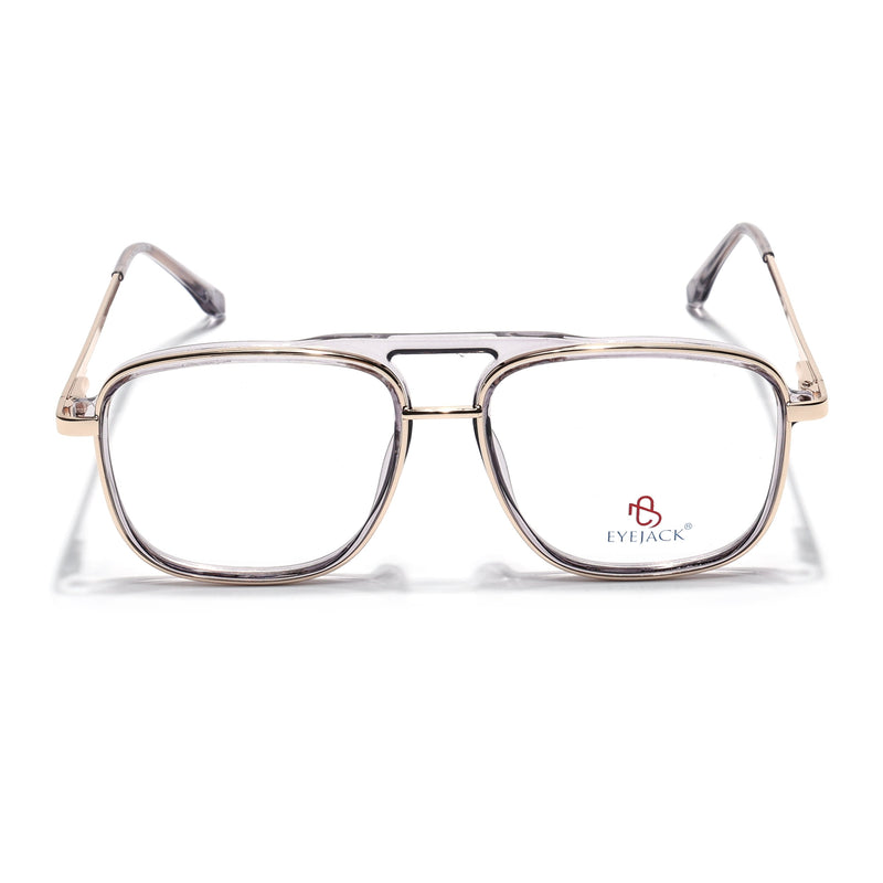 Eyejack Skyline Golden & Grey Wayfarer Eyeglasses for Men & Women (170206FCL2023-C5)
