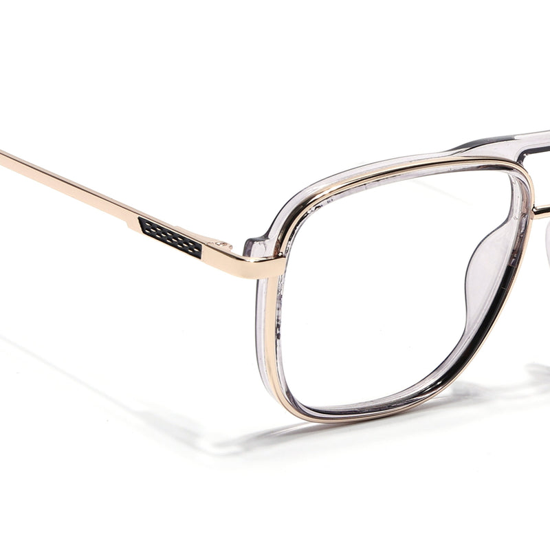 Eyejack Skyline Golden & Grey Wayfarer Eyeglasses for Men & Women (170206FCL2023-C5)
