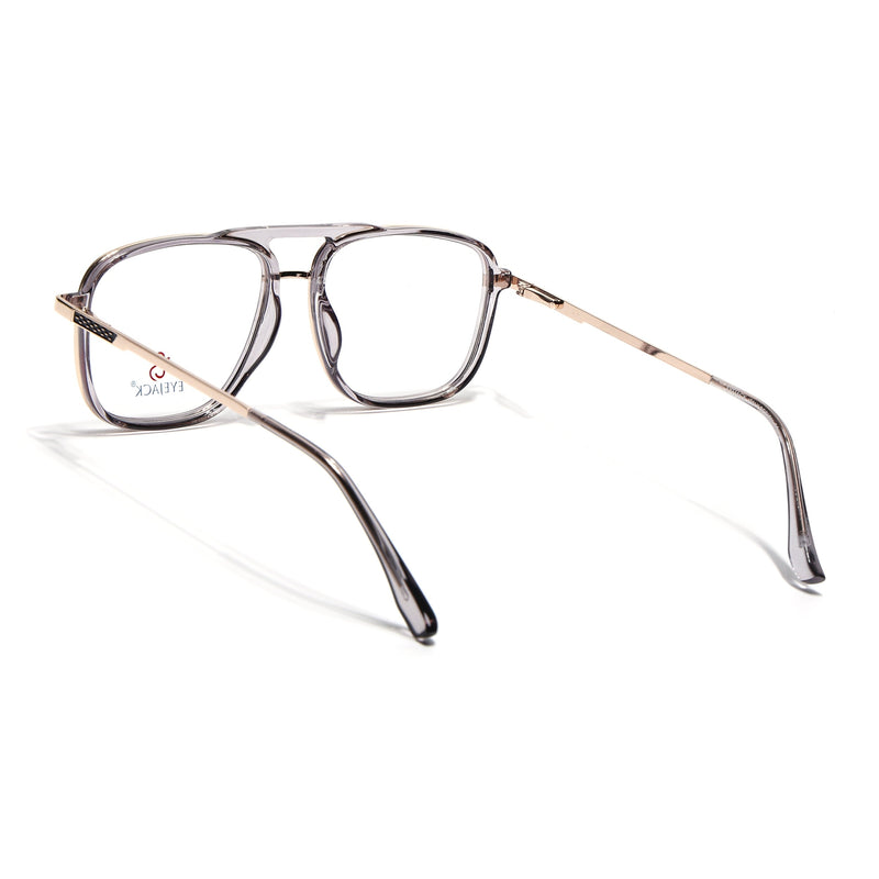 Eyejack Skyline Golden & Grey Wayfarer Eyeglasses for Men & Women (170206FCL2023-C5)