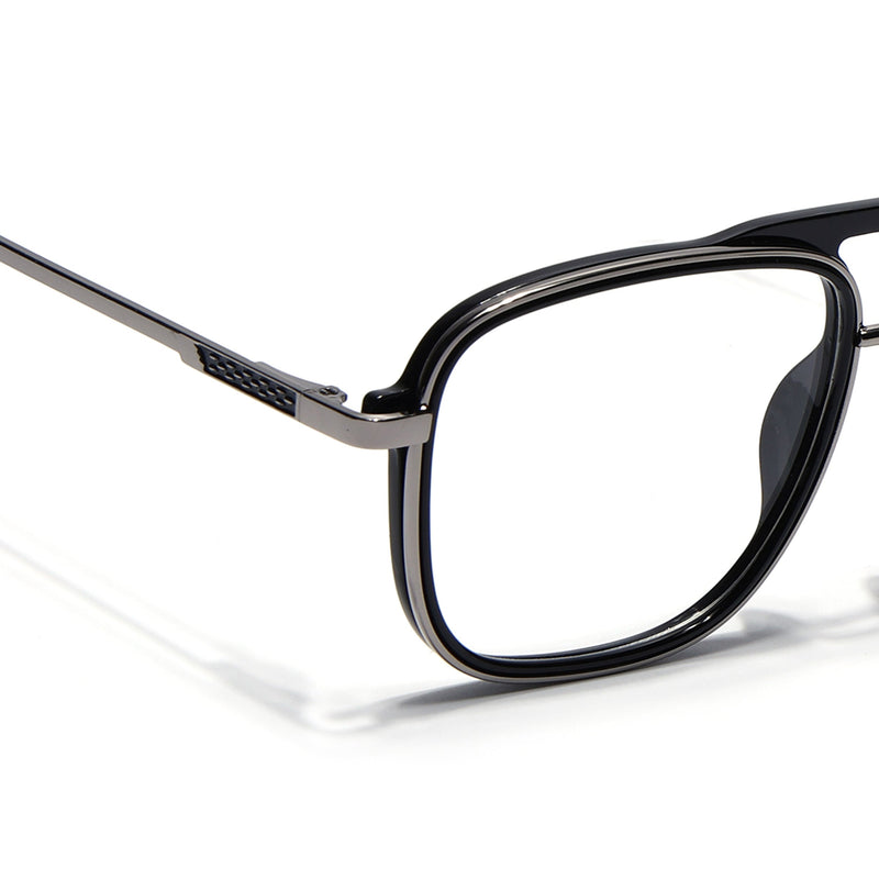 Eyejack Skyline Black & Silver Wayfarer Eyeglasses for Men & Women (170206FCL2119-C7)