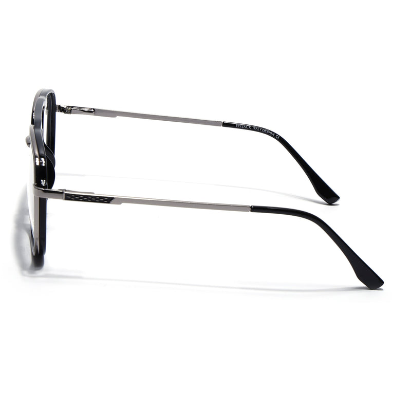 Eyejack Skyline Black & Silver Wayfarer Eyeglasses for Men & Women (170206FCL2119-C7)