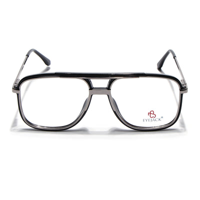 Eyejack Skyline Black & Silver Wayfarer Eyeglasses for Men & Women (170207FCL2025-C1)