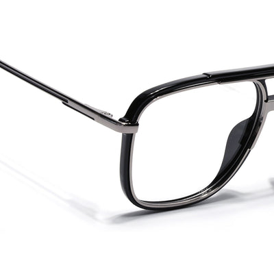 Eyejack Skyline Black & Silver Wayfarer Eyeglasses for Men & Women (170207FCL2025-C1)