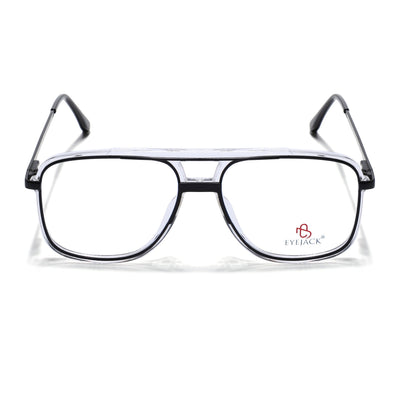 Eyejack Skyline Black & Transparent Wayfarer Eyeglasses for Men & Women (170207FCL2026-C2)