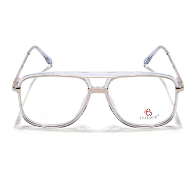 Eyejack Skyline Golden & Transparent Wayfarer Eyeglasses for Men & Women (170207FCL2029-C5)