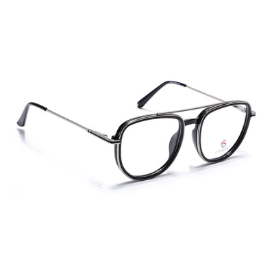 Eyejack Skyline Black & Silver Wayfarer Eyeglasses for Men & Women (170208FCL2032-C1)