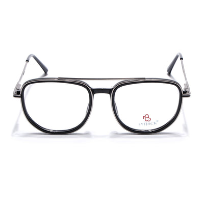 Eyejack Skyline Black & Silver Wayfarer Eyeglasses for Men & Women (170208FCL2032-C1)