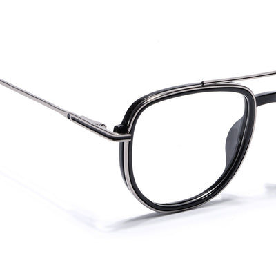 Eyejack Skyline Black & Silver Wayfarer Eyeglasses for Men & Women (170208FCL2032-C1)