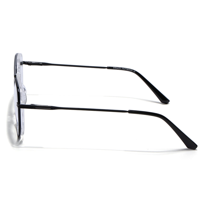 Eyejack Skyline Black & Transparent Wayfarer Eyeglasses for Men & Women (170208FCL2033-C2)