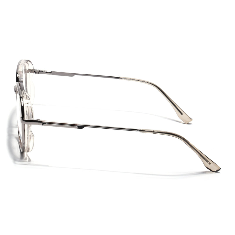 Eyejack Skyline Silver & Transparent Wayfarer Eyeglasses for Men & Women (170209FCL2043-C5)