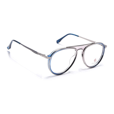 Eyejack Skyline Silver & Blue Aviator Eyeglasses for Men & Women (170210FCL2046-C3)