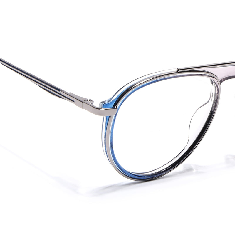 Eyejack Skyline Silver & Blue Aviator Eyeglasses for Men & Women (170210FCL2046-C3)